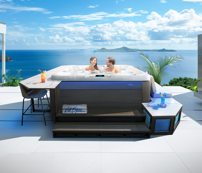 Calspas hot tub being used in a family setting - Bend